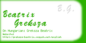 beatrix greksza business card